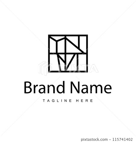 Floor Logo Design for Home Ceramic Decoration with Minimalist Abstract Shapes, Vector Templet Illustration Floor Logo Design for Home Ceramic Decoration with Minimalist Abstract Shapes, Vector Templet Illustration 115741402