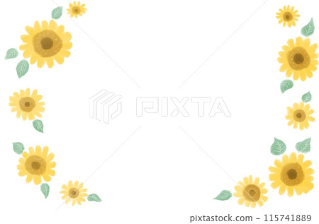可愛的水彩框架與向日葵 115741889