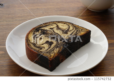 Moist cocoa marble pound cake 115742732