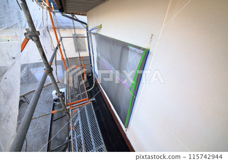 Residential exterior painting work Residential exterior painting work 115742944