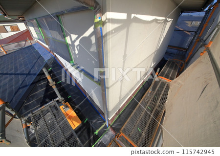 Residential exterior painting work Residential exterior painting work 115742945