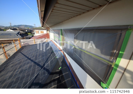 Residential exterior painting work Residential exterior painting work 115742946
