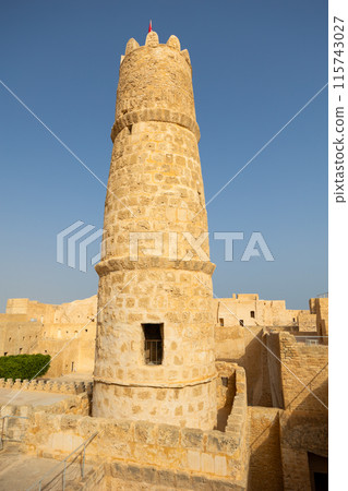 Stone inner structures and watchtower at Ribat of Monastir, Tunisia 115743027