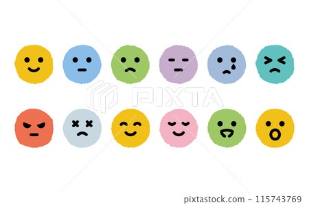 情緒、憤怒、悲傷、快樂——一目了然的臉部表情插圖 情緒、憤怒、悲傷、快樂——一目了然的臉部表情插圖 115743769