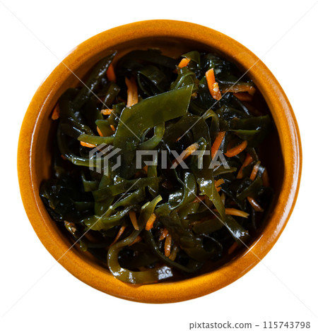 Sea kale salad with carrots served in bowl Sea kale salad with carrots served in bowl 115743798