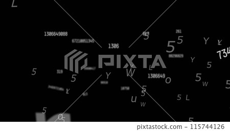 Image of letters, numbers and data processing Image of letters, numbers and data processing 115744126