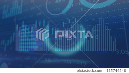 Image of 0 with percentile in circle over multiple graphs and trading board in background Image of 0 with percentile in circle over multiple graphs and trading board in background 115744248