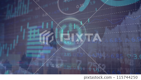 Image of power button over multiple graphs and trading board against modern building Image of power button over multiple graphs and trading board against modern building 115744250