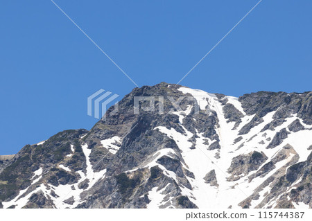 The majestic Kitadaisetsu mountain range seen from Nagano Prefecture in summer The majestic Kitadaisetsu mountain range seen from Nagano Prefecture in summer 115744387