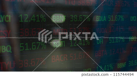 Image of stock market on black background Image of stock market on black background 115744494