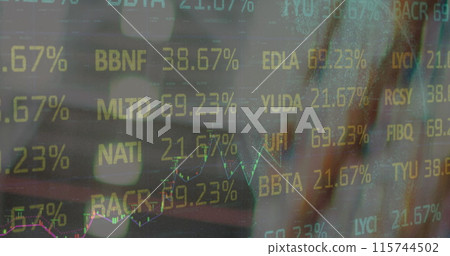 Image of data processing over empty warehouse 115744502