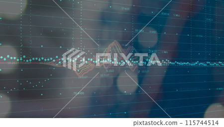 Image of data processing over empty warehouse 115744514