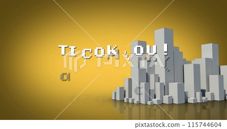 Image of thank you text over cityscape 115744604