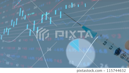 Image of data processing over syringe 115744632