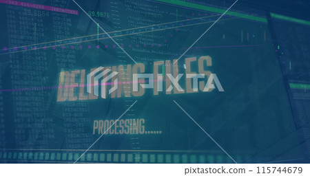 Image of data processing over dark background Image of data processing over dark background 115744679