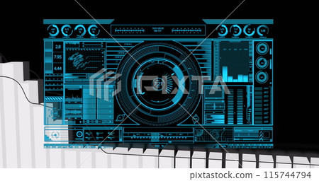 Image of scope scanning and data processing on screen Image of scope scanning and data processing on screen 115744794