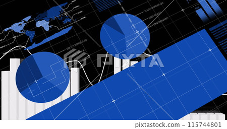 Image of financial data processing over statistics 115744801