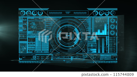 Image of data processing and scope scanning on screen Image of data processing and scope scanning on screen 115744809