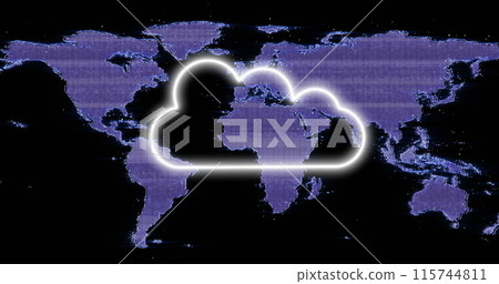 Image of human brain over heart rate monitor and world map Image of human brain over heart rate monitor and world map 115744811
