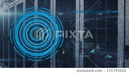 Image of data processing over server room 115745030