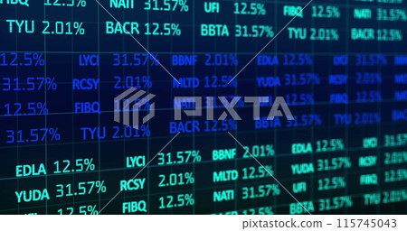 Image of data processing over black background Image of data processing over black background 115745043