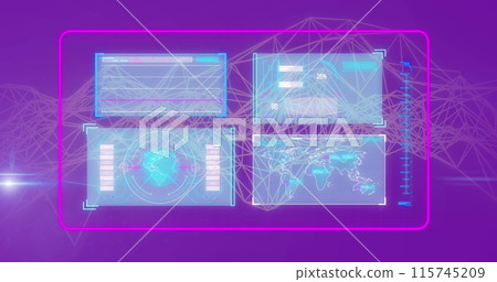 Image of data processing over screens 115745209