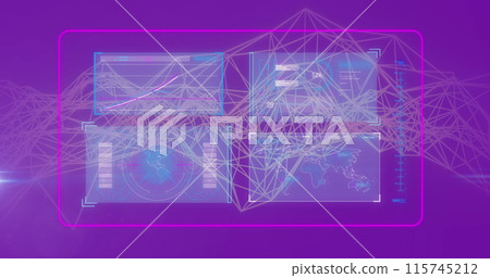 Image of data processing over screens Image of data processing over screens 115745212