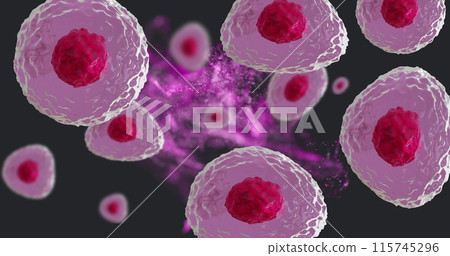 Image of human body cells on black background Image of human body cells on black background 115745296
