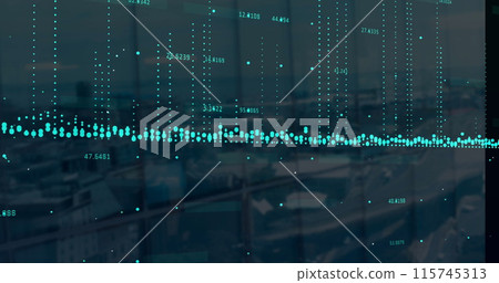 Image of data processing over cityscape 115745313