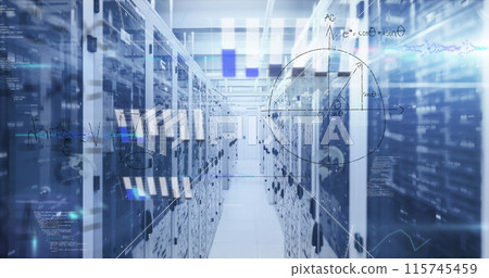 Image of data processing over computer servers Image of data processing over computer servers 115745459