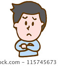 一個表情困擾的年輕人的插圖 115745673