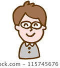 一個戴眼鏡的年輕人的插圖 115745676