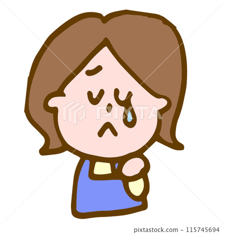 一個哭泣的年輕家庭主婦的插圖 115745694