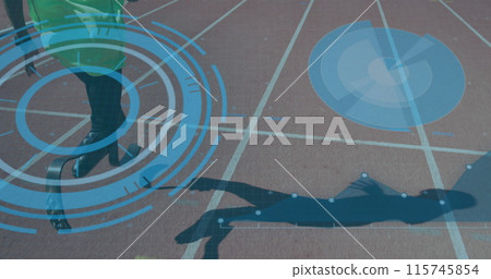 Image of data processing over disabled african american male runner Image of data processing over disabled african american male runner 115745854