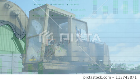 Image of data processing over rubbish dump Image of data processing over rubbish dump 115745871