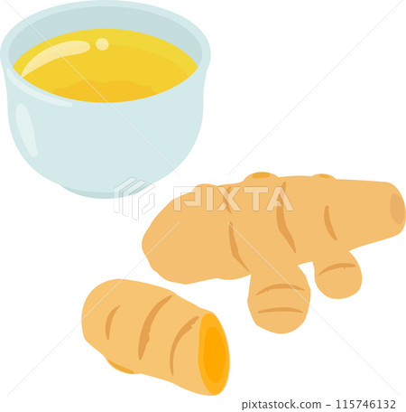 薑黃茶倒入茶杯中 115746132