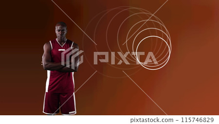 Image of circles over male basketball player 115746829