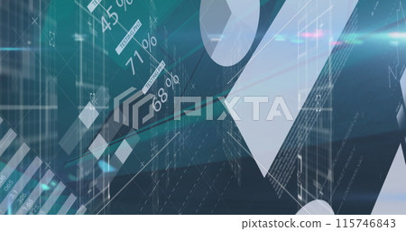 Image of statistics and data processing over computer servers 115746843