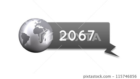 Digital image of numbers counting up and globe inside a grey chat box on a white background 4k Digital image of numbers counting up and globe inside a grey chat box on a white background 4k 115746856
