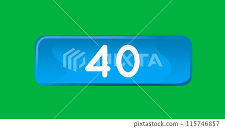 Digital image of numbers counting up inside a blue box on a green background 4k Digital image of numbers counting up inside a blue box on a green background 4k 115746857
