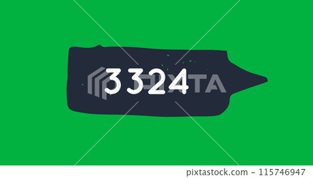 Digital image of increasing numbers inside a dark chat box on a green background 4k Digital image of increasing numbers inside a dark chat box on a green background 4k 115746947