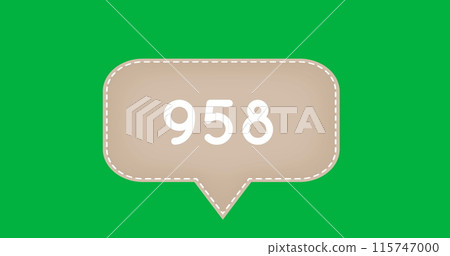 Image of counting numbers in a chat box on a green background 4k Image of counting numbers in a chat box on a green background 4k 115747000