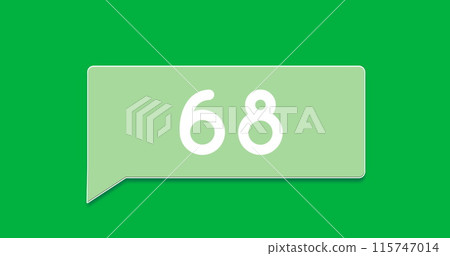 Image of a green chat box with numbers increasing on a green background 4k Image of a green chat box with numbers increasing on a green background 4k 115747014