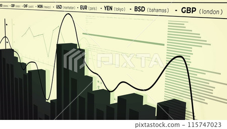 Image of financial data processing over white background 115747023