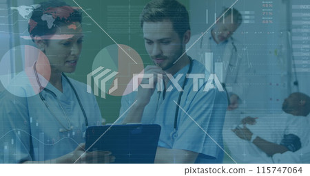Image of data processing over diverse doctors and patient 115747064