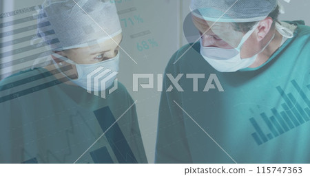 Statistical data processing over male and female surgeons performing operation in operation theatre 115747363