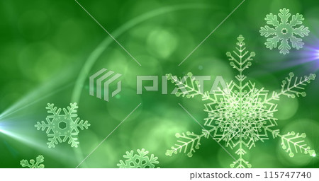 Image of light spots over snow falling Image of light spots over snow falling 115747740