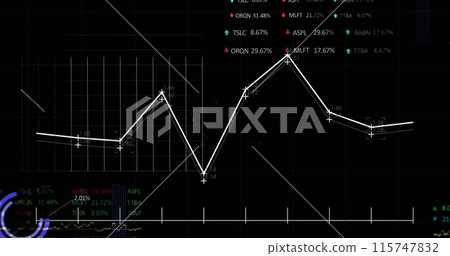 Image of network of connections over data processing 115747832