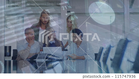 Image of statistics with data over business people 115747936