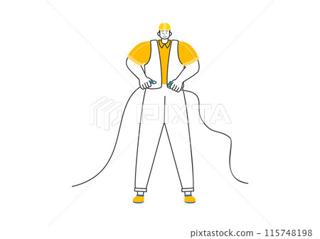 Lighting and Electricity Vector Illustration featuring a Light Bulb, Lamp, and Energy Maintenance Service Panel Cabinet for Technician Electrical Work 115748198